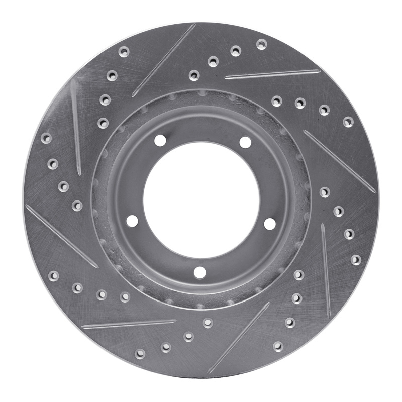 Land Rover Range Rover Brake Rotor (1) - Front Right - R1 Concepts - Drilled & Slotted - Silver - `90-`16